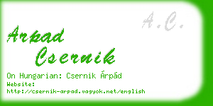 arpad csernik business card